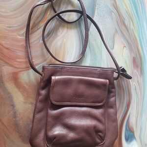 Fossil Dark Brown Leather Crossbody Bag